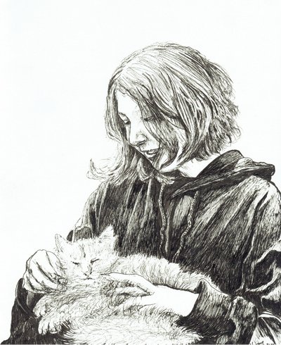 Girl and Cat by Vincent Alexander Booth
