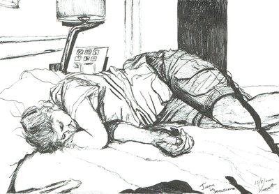 Jane asleep in Barcelona, 2002 by Vincent Alexander Booth