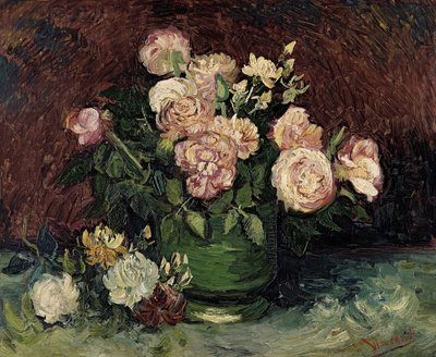 Roses and Peonies by Vincent van Gogh