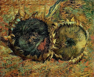 Two Cut Sunflowers, 1887 by Vincent van Gogh