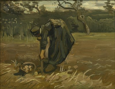 Peasant Woman Harvesting Potatoes by Vincent van Gogh