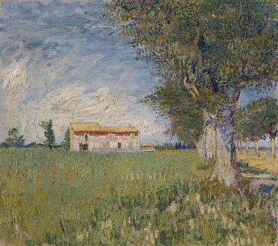 Farmhouse in a Wheat Field by Vincent van Gogh