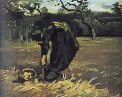 Peasant Woman Digging Potatoes by Vincent van Gogh