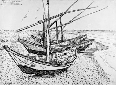 Sailboats in Saintes-Maries by Vincent van Gogh
