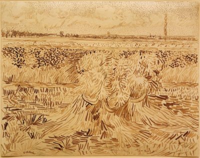 Wheat Field with Sheaves by Vincent van Gogh