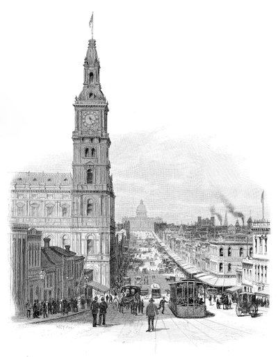 Bourke Street, Melbourne, Victoria, Australia, 1886 by WC Fitler