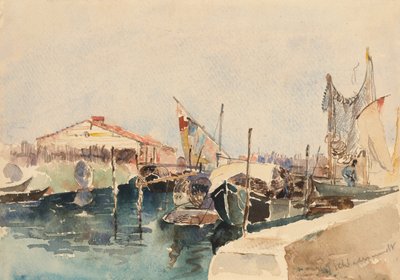Fishing boats of Chioggia by W.J. Schladermandt