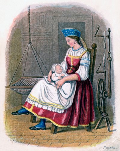 Russian Woman with Baby by W. Dickes