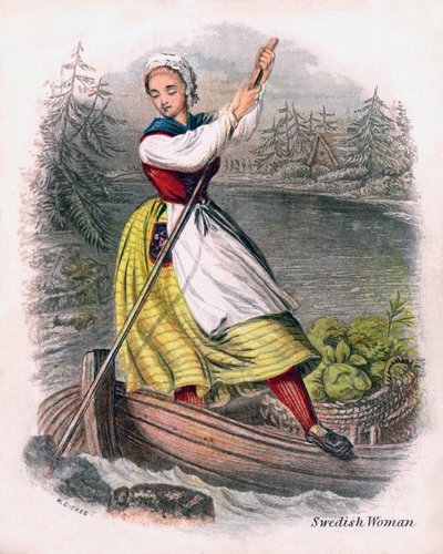 Swedish Woman Rowing by W. Dickes