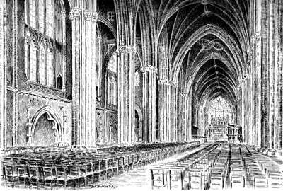 Interior of Bristol Cathedral, 1908-1909 by W. Gilliard