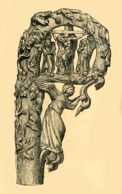 Crucifixion Scene, Crozier, 1330-1340, 1881 by W. Wise