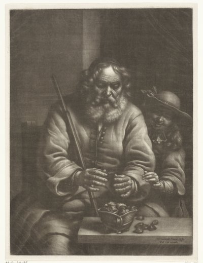 Old Man Warming His Hands by Wallerant Vaillant