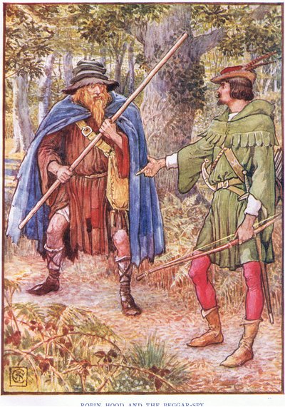 Robin Hood and the Beggar by Walter Crane