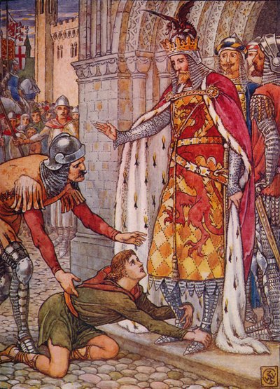 Young Owen Appeals to the King by Walter Crane