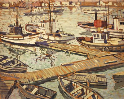 The Boat Basin at Santa Barbara by Walter Elmer Schofield