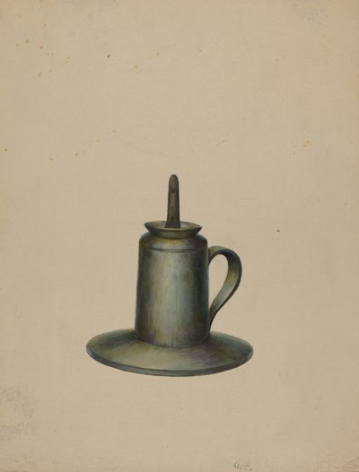 Pewter Oil Lamp by Walter Hochstrasser
