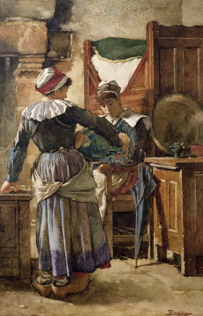 Her First Born by Walter Langley