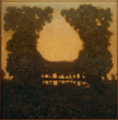 Park Landscape with Lake by Walter Ophey