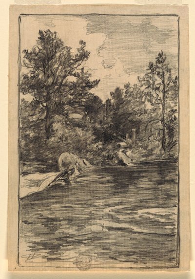 River and Trees by Walter Shirlaw