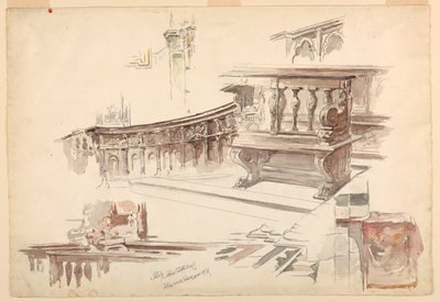 Studies of the Siena Cathedral by Walter Shirlaw