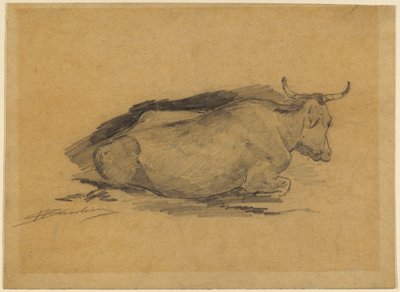 Study of a Lying Cow by Walter Shirlaw