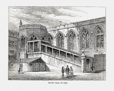Crosby Hall in 1790, 1878 by Walter Thornbury