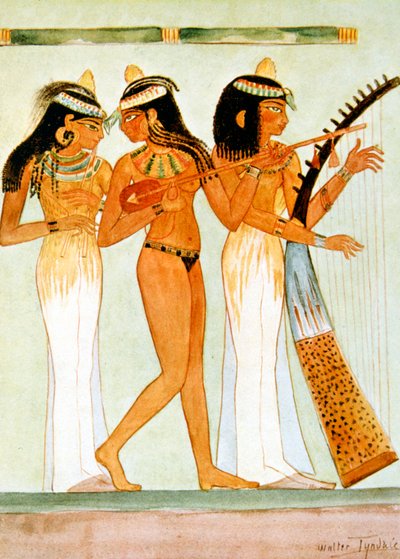 Ancient Egyptian musicians and a dancer by Walter Tyndale