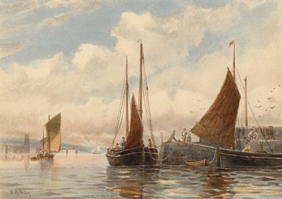 Penzance Luggers at Newlyn by Walter William May