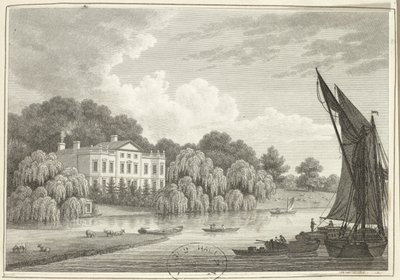 Country House with Lake and Boats by Walter Williams