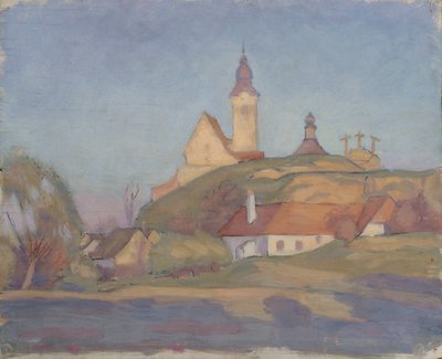 Landscape with Church by Walther Gamerith