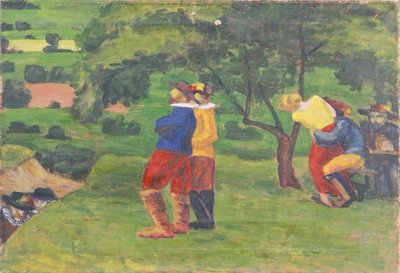 Landscape with Landsknechts by Walther Gamerith