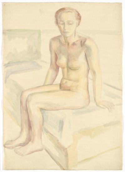Seated Female Nude by Walther Gamerith