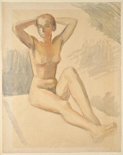 Seated Female Nude by Walther Gamerith