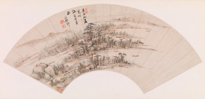 Fan - Wooded Islands by Wang Yuanqi
