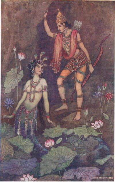 Arjuna and the River Nymph by Warwick Goble