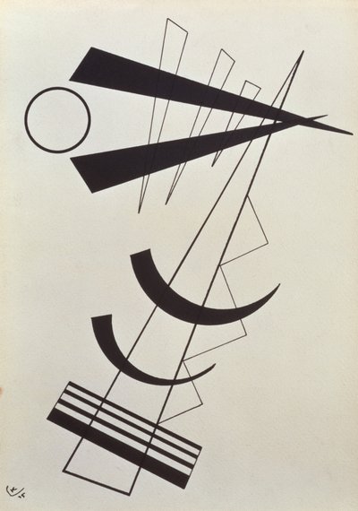 Emphasized Weights in Black and White by Wassily Kandinsky