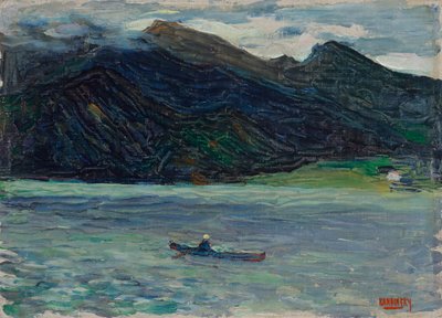 Kochel – Lake with Boat by Wassily Kandinsky