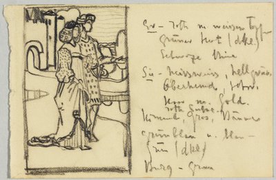Couple in Medieval Costume in Front of Castle by Wassily Kandinsky