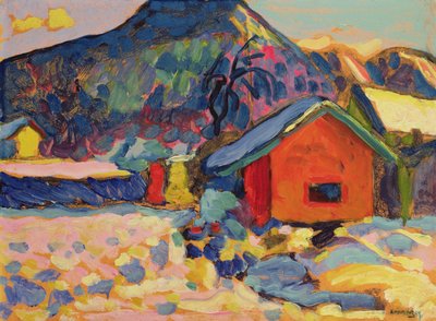 Winter Study with Mountain by Wassily Kandinsky