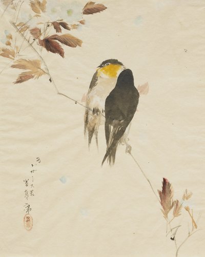 Birds on a Branch by Watanabe Seitei