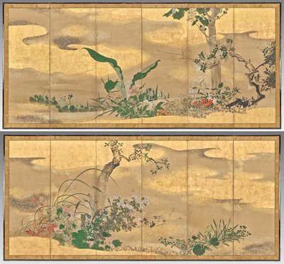 Flowers and Trees of the Four Seasons by Watanabe Shiko