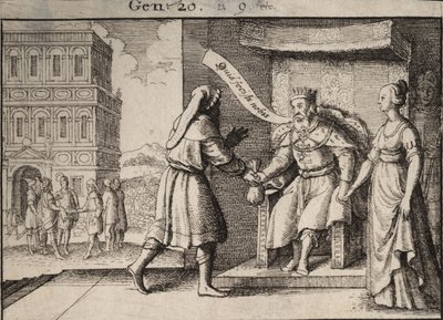 Abimelech rebuking Abraham. State 1 by Wenceslaus Hollar