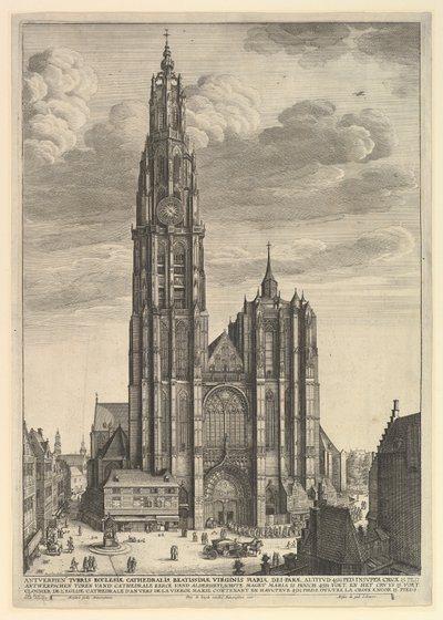 Antwerp Cathedral Prospectus Turris Ecclesiae Cathedralis by Wenceslaus Hollar