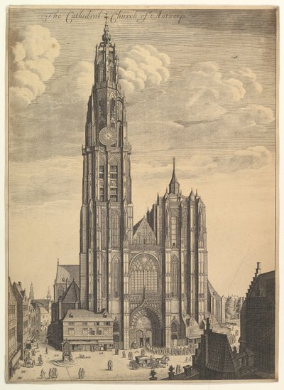 Antwerp Cathedral Prospectus Turris Ecclesiae Cathedralis by Wenceslaus Hollar