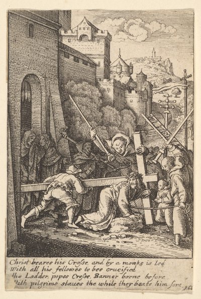 Carrying the Cross by Wenceslaus Hollar