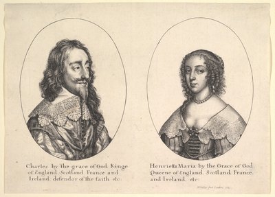 Charles I and Henrietta Maria, 1641 by Wenceslaus Hollar