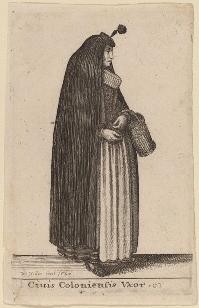 Citizen of Cologne and His Wife by Wenceslaus Hollar