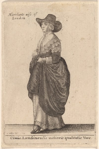 Wife of a Better Quality London Citizen by Wenceslaus Hollar