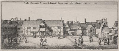Courtyard of Arundel House, from the South by Wenceslaus Hollar