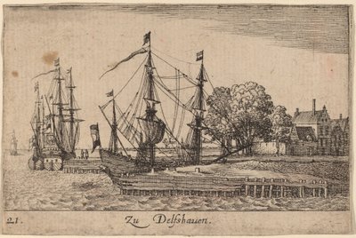Delfshaven by Wenceslaus Hollar